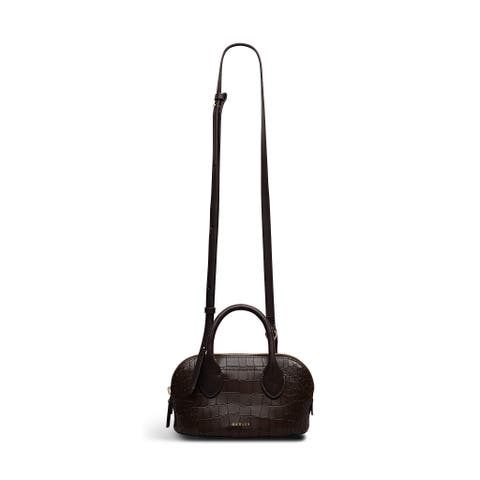The Muriel - Faux Croc Micro Ziptop Satchel Bag
