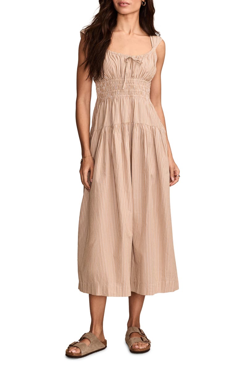 Lucky Brand Smocked Waist Tiered Maxi Dress, Main, color, 