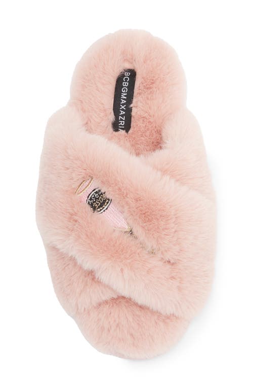 Bcbgmaxazria Faux Fur Slide Slipper In Pink