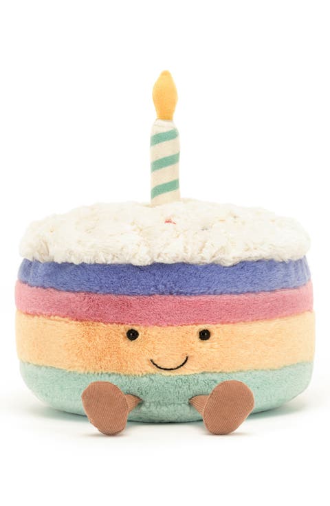 Amusable Rainbow Birthday Cake Plush Toy