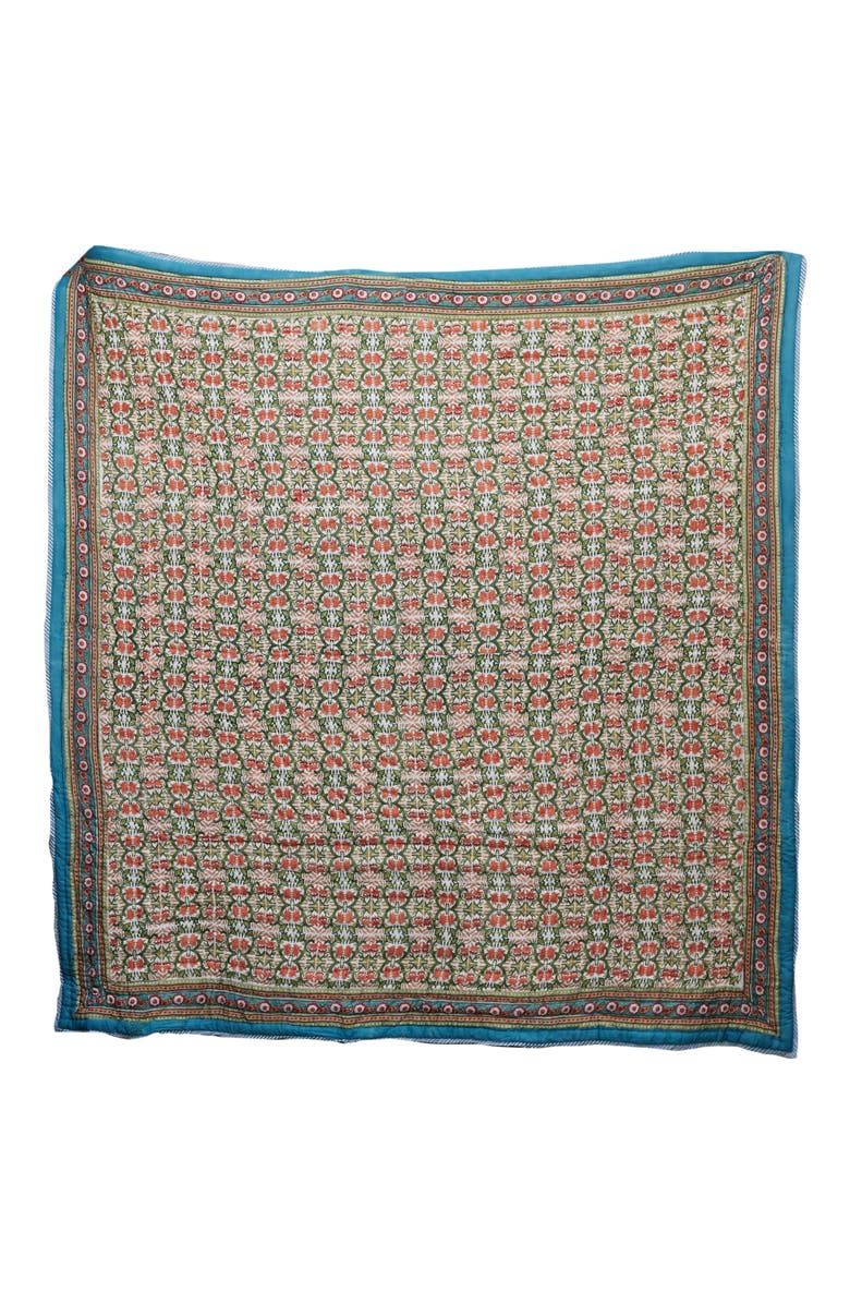 CQC LA TOPANGA Quilt Bedding Set With 2 Shams, Main, color, Turquise, Black, Pink