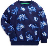 Mini Boden Kids' Glow Dino Printed Sweatshirt
