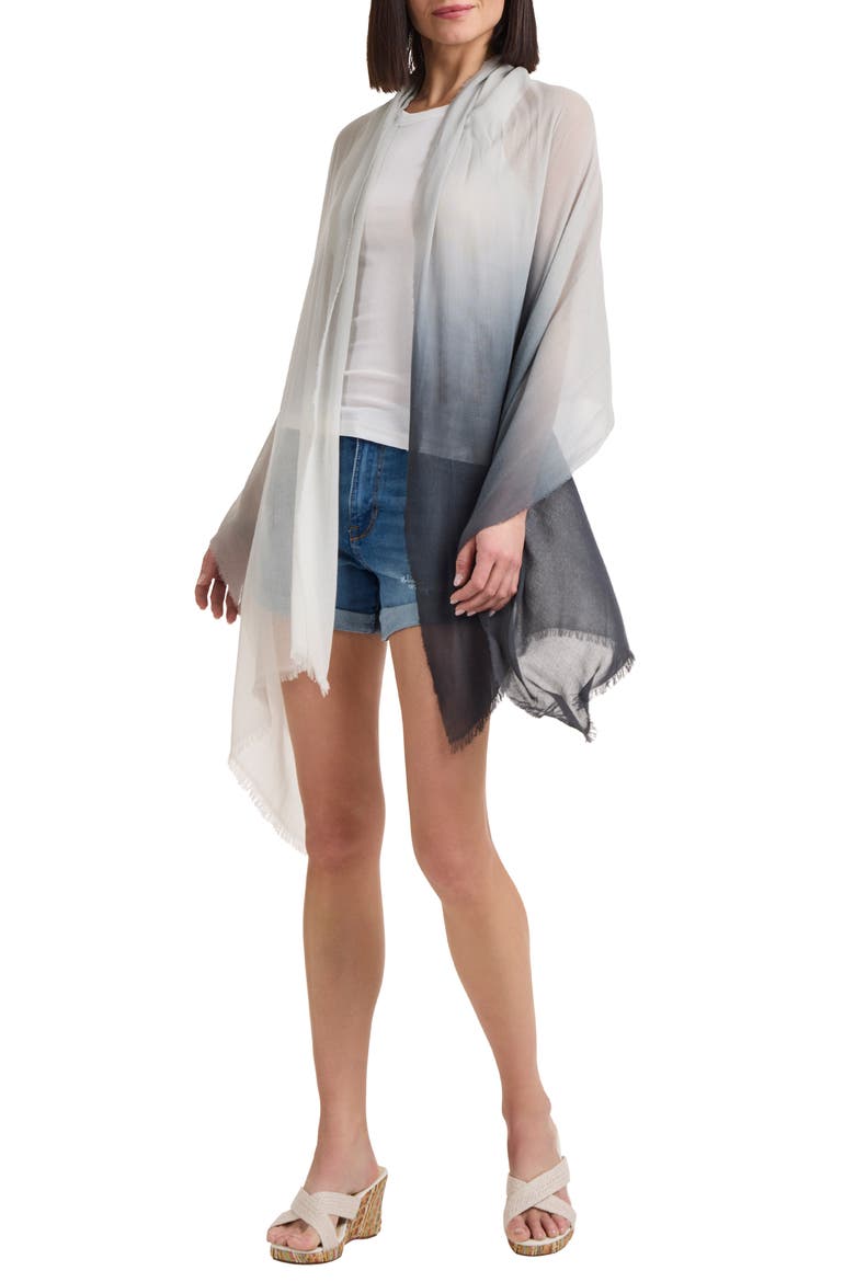 Dip Dyed Scarf, Alternate, color, BLACK/ WHITE