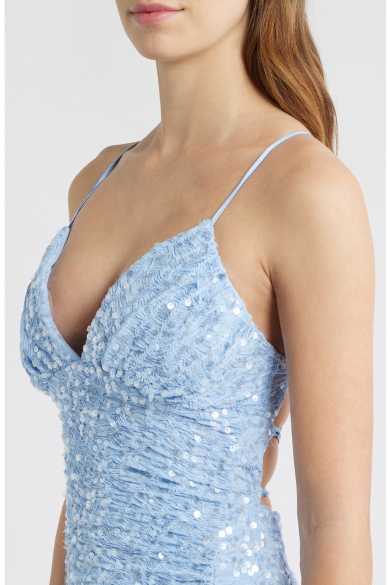 Sequin Lace-Up Back Mermaid Gown, Alternate, color, PERRY