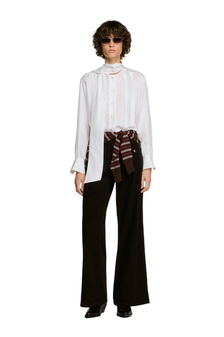 Velvet straight-leg trousers, Alternate, color, Bordeaux