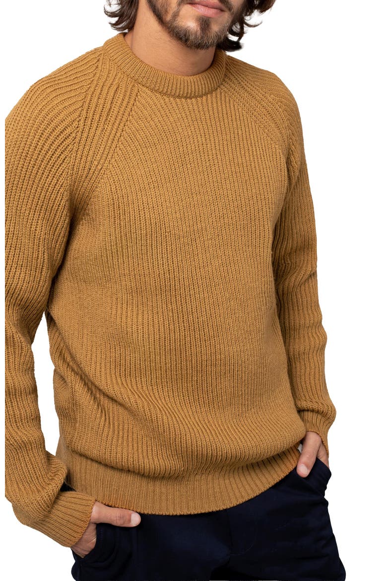 British Ribbed Fishermans Sweater, Alternate, color, AUTUMN BROWN