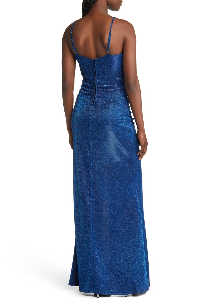 Long Side Slit V Front Dress, Alternate, color, ROYAL