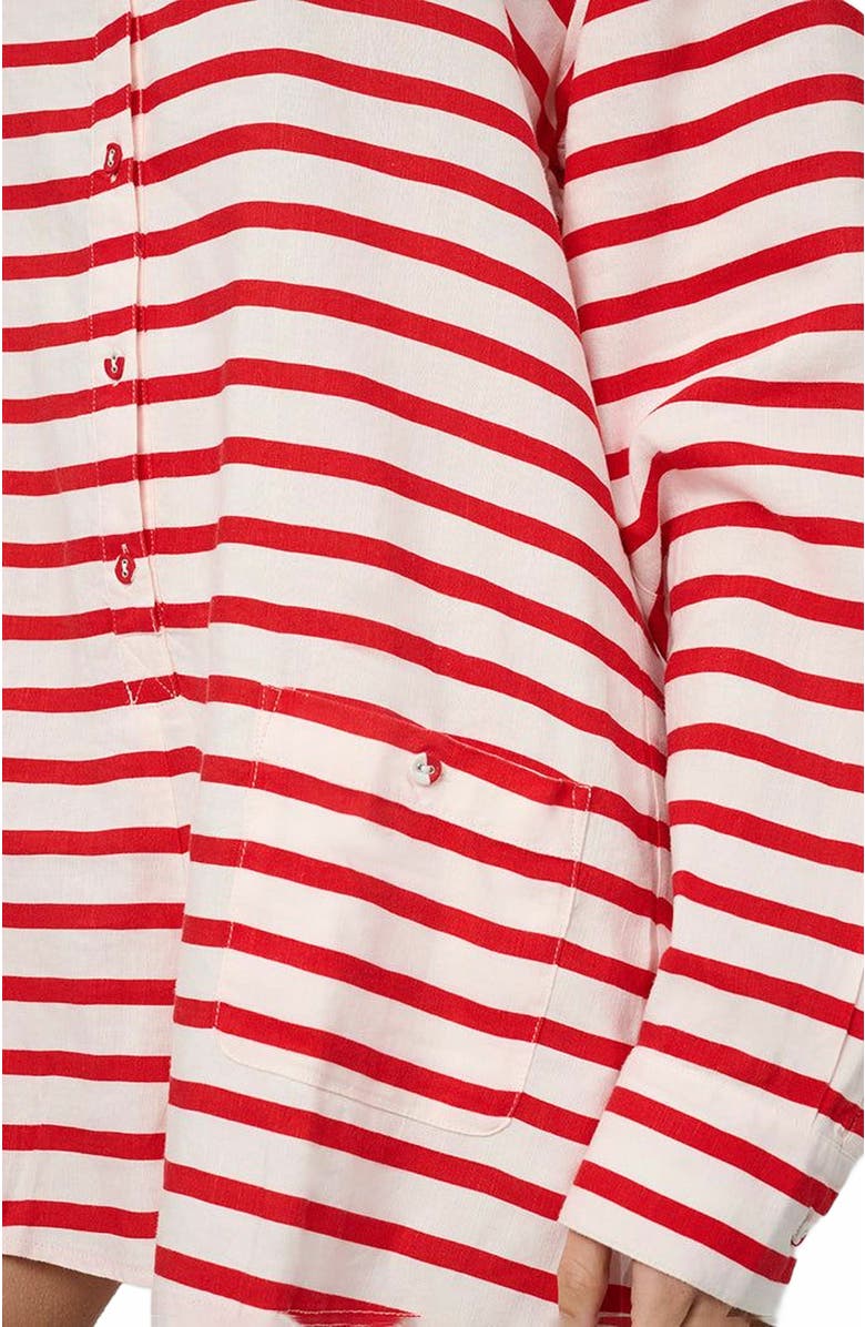 WeWoreWhat Linen Beach Romper, Alternate, color, Off Wht/True Rd