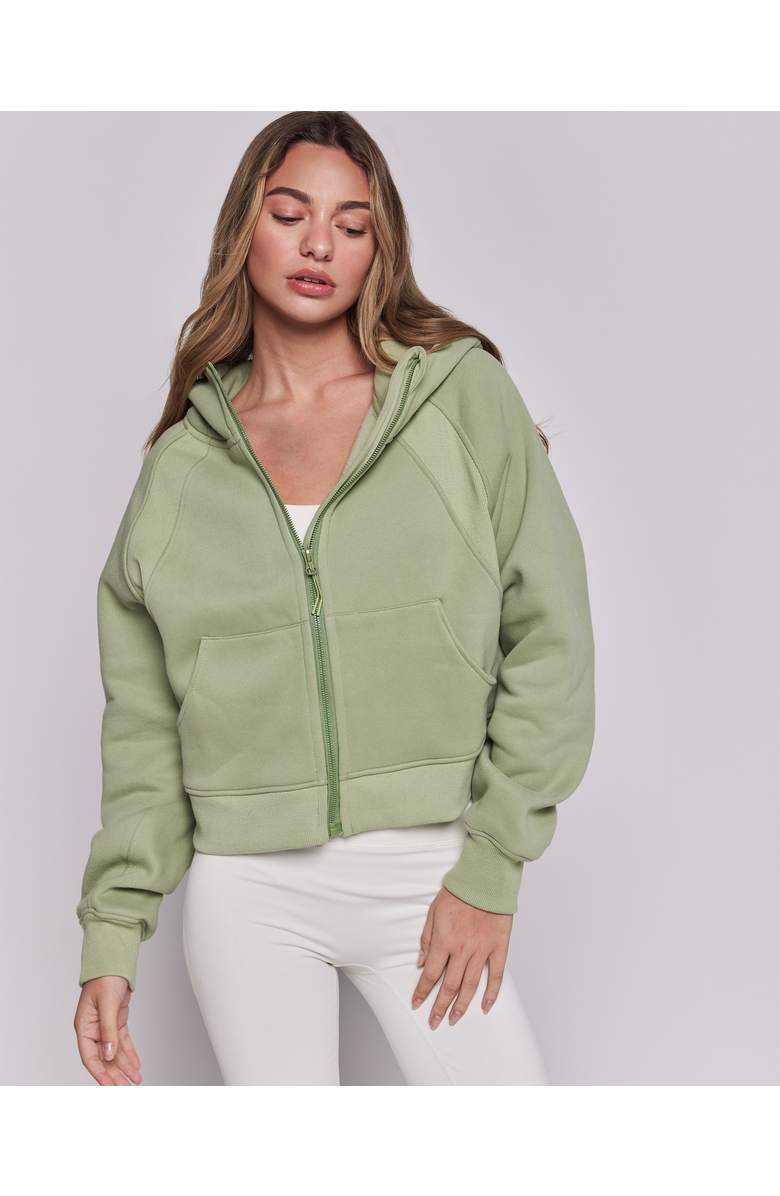 Rebody Active Effortless Fleece Full Zip Hoodie, Main, color, Matcha