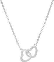 Queen Jewels Sterling Silver Interlocking Heart Pendant Necklace