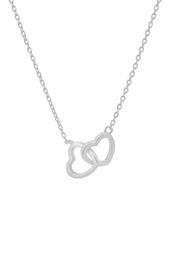 Queen Jewels Sterling Silver Interlocking Heart Pendant Necklace