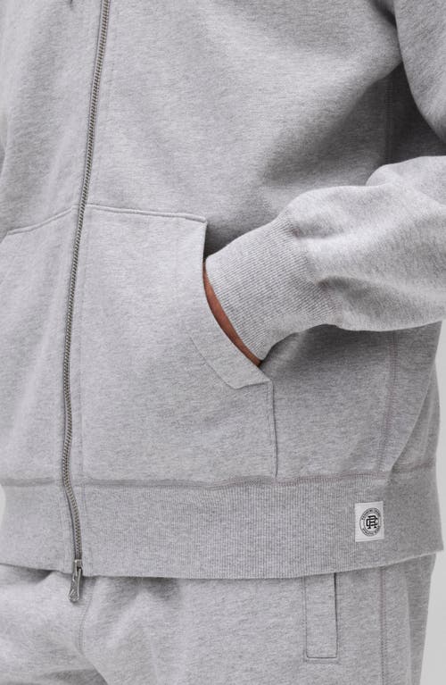 Reigning Champ Midweight Fleece Zip Hoodie In Heather Grey