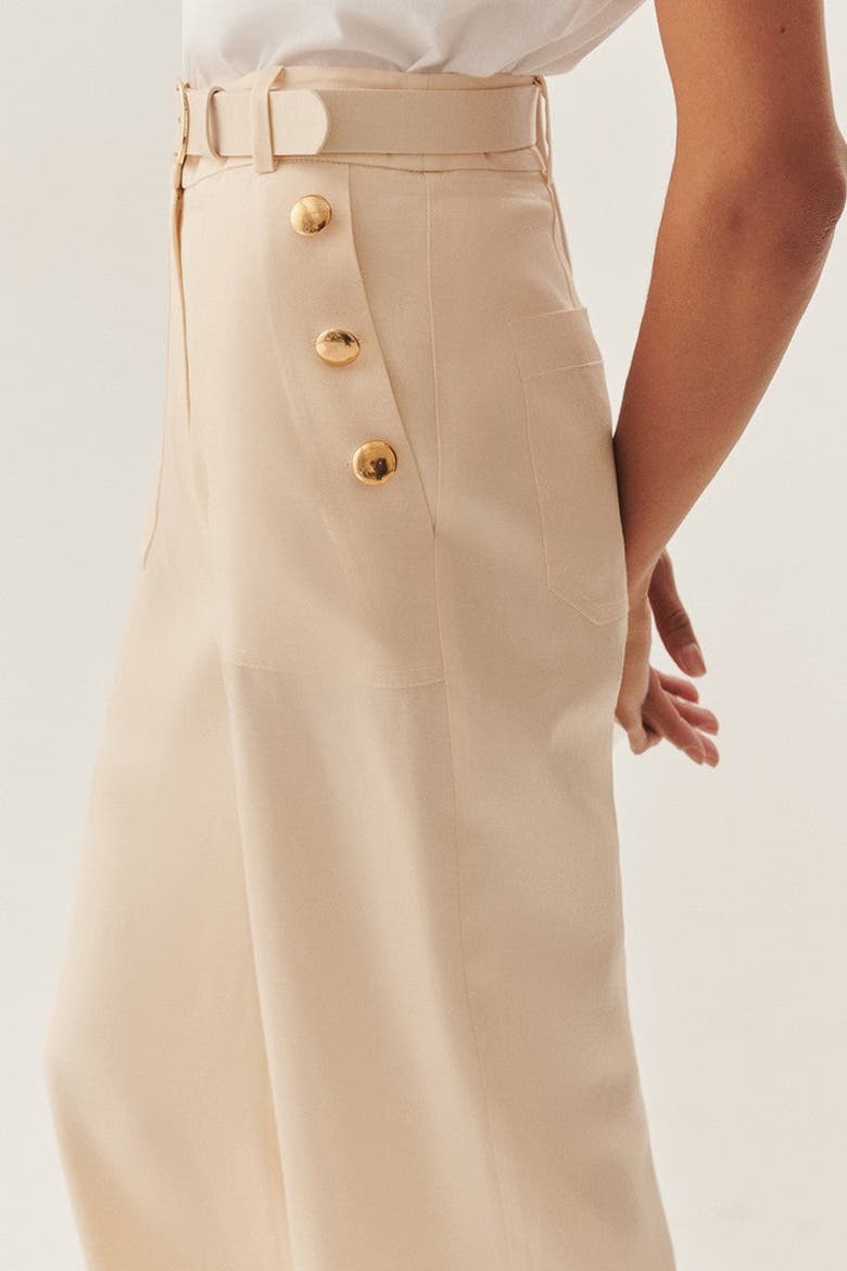 Ember Refined Creased Wide Leg Pants, Alternate, color, Ecru