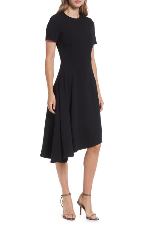 Olcay Asymmetric Hem A-Line Dress