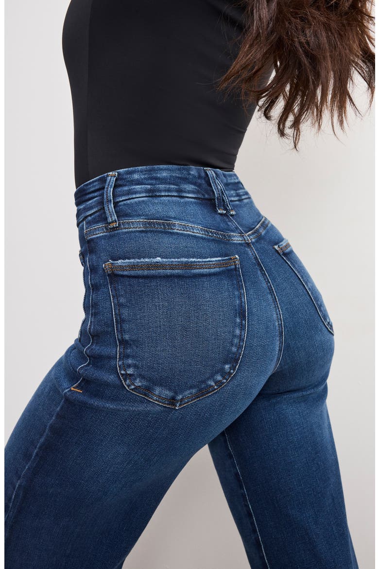 Soft-Tech Good Waist Patch Pocket High Waist Palazzo Jeans, Alternate, color, INDIGO511