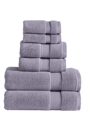 Modern Threads Luxury Quick Dry 6-piece Towel Set In Lilac Marble