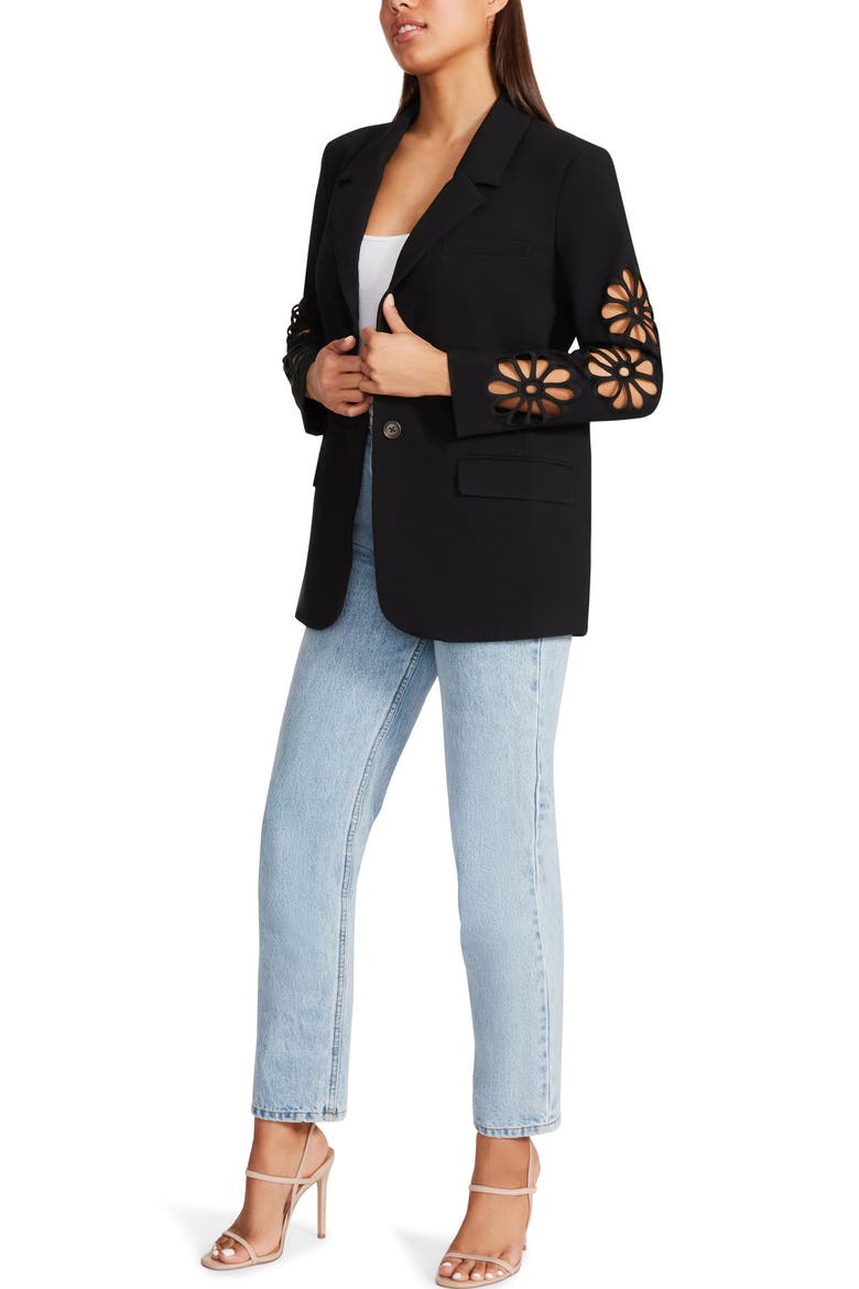 Keep an Eyelet Out Blazer, Alternate, color, BLACK