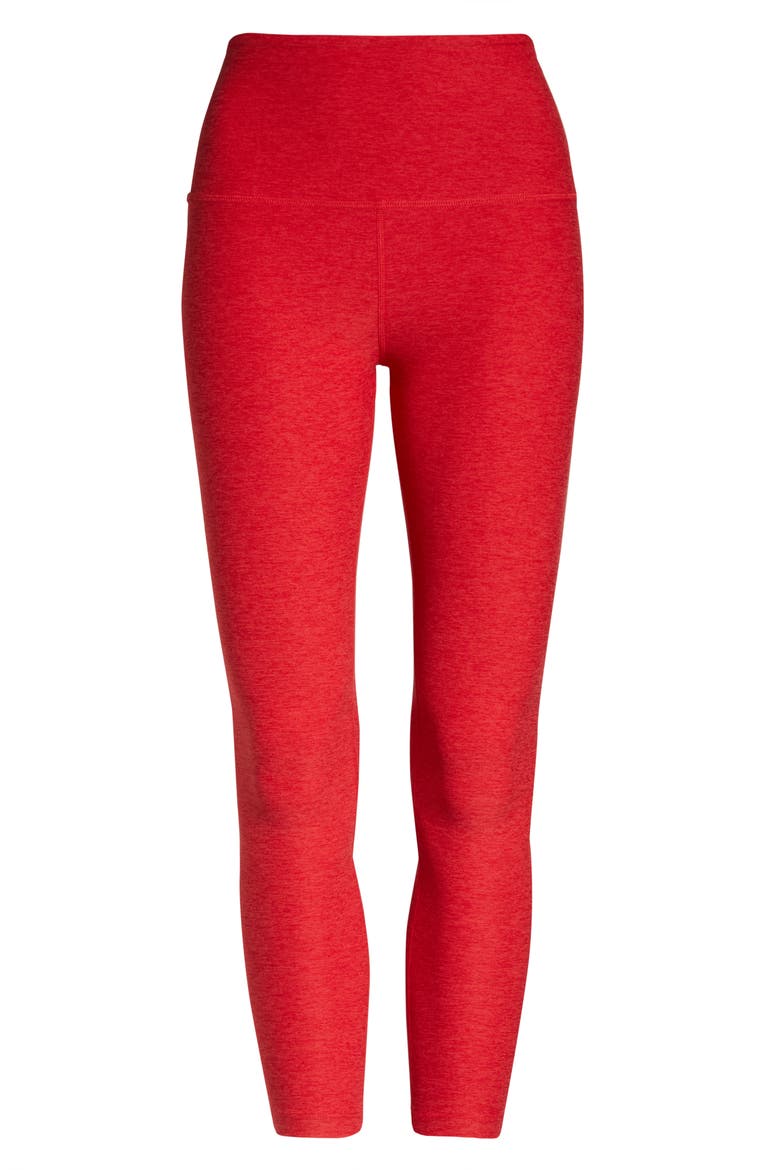 Caught in the Midi High Waist Leggings, Alternate, color, CHILLI RED HEATHER