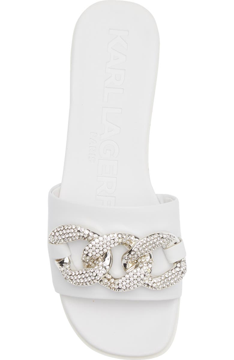 KARL LAGERFELD PARIS Jazelle Embellished Slide Sandal, Alternate, color, Bright White