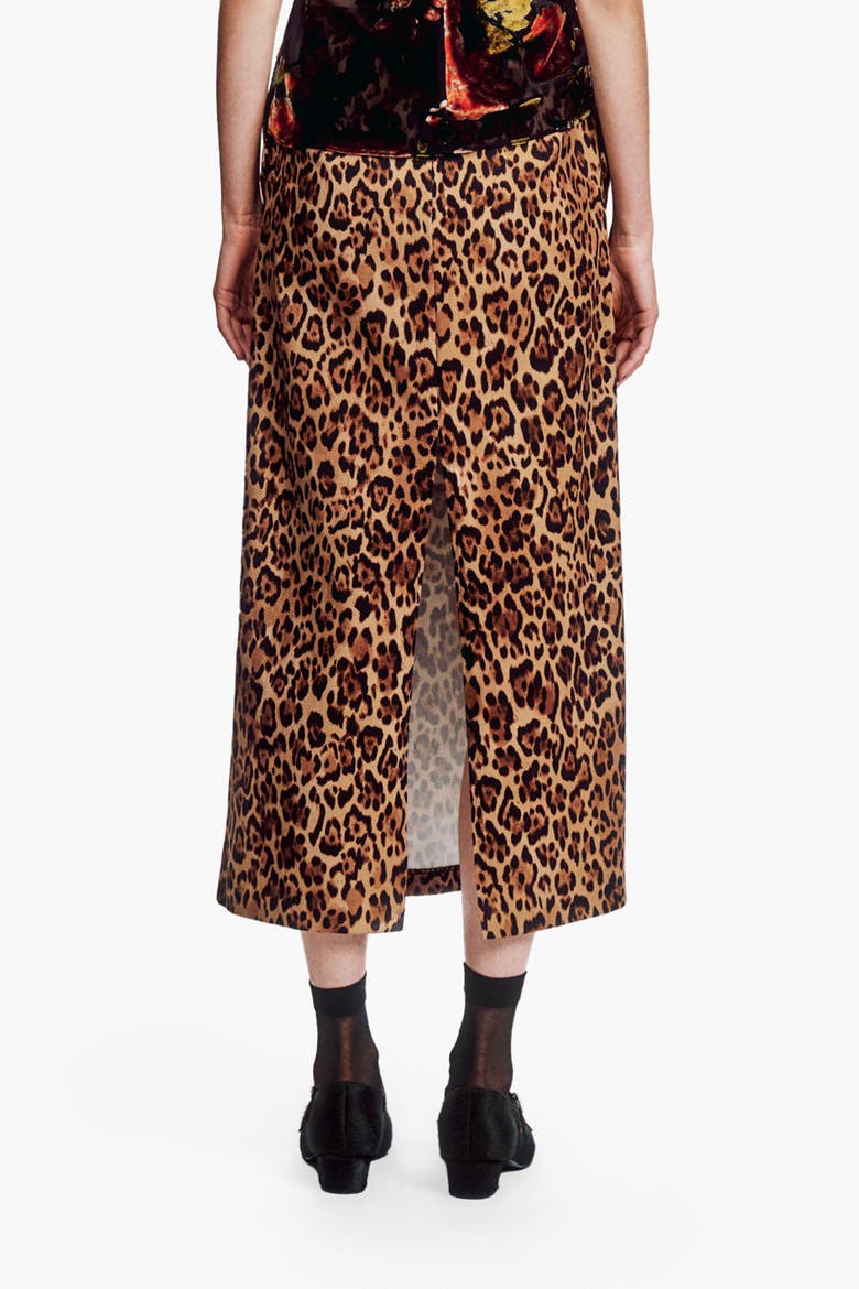 Leopard Denim Skirt, Alternate, color, HONEY MULTI