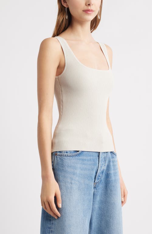 Open Edit Luxe Sculpt Rib Tank In Beige Pumice