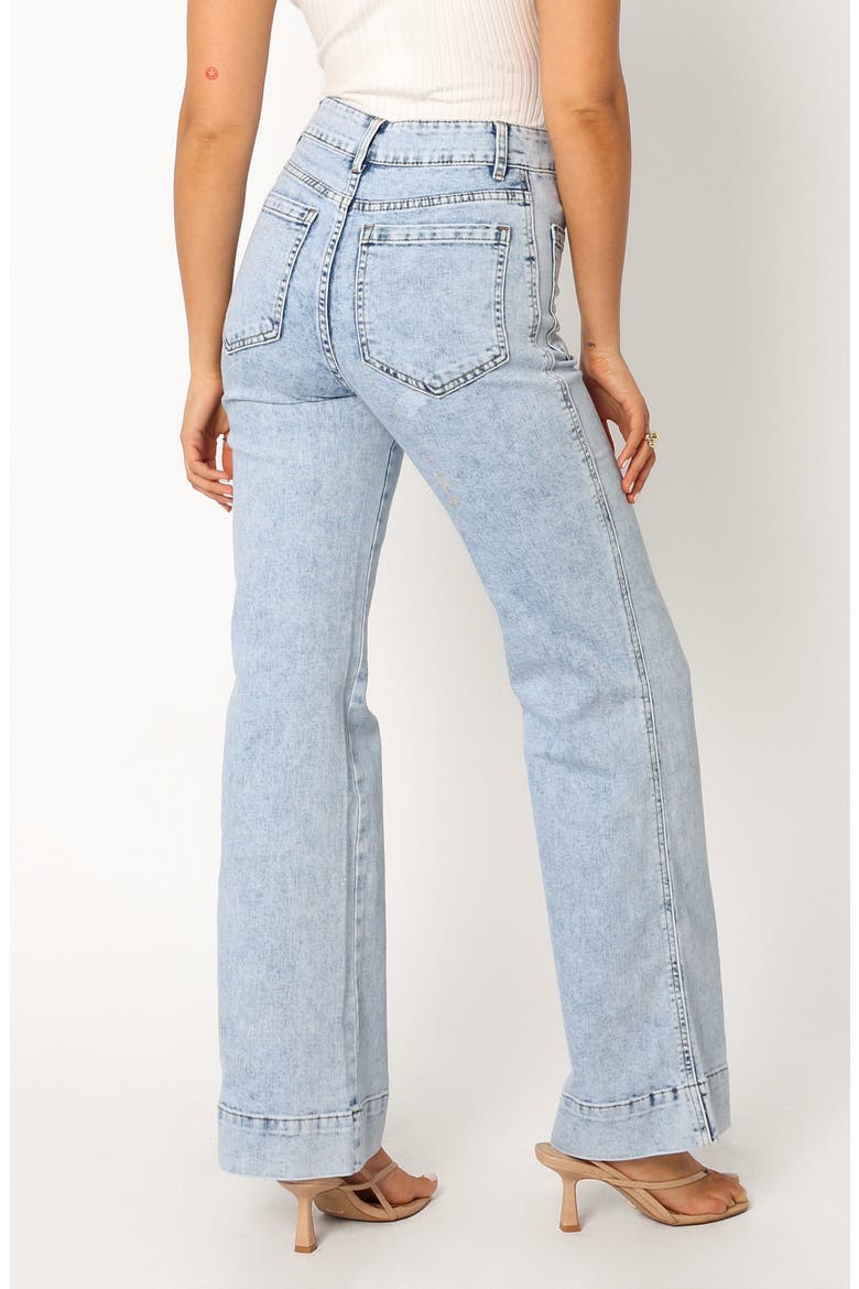 Nico Patch Pocket High Waist Wide Leg Jeans, Alternate, color, BLUE