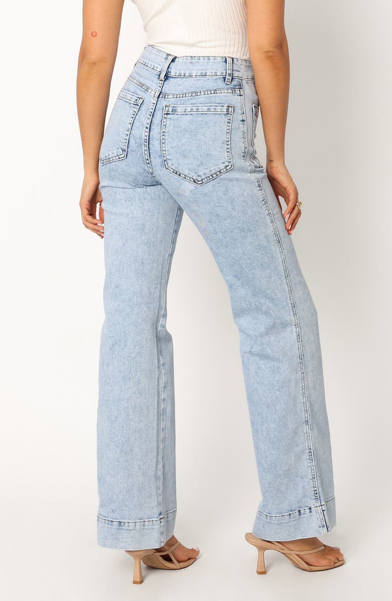 Petal & Pup Nico Patch Pocket High Waist Wide Leg Jeans, Alternate, color, Blue