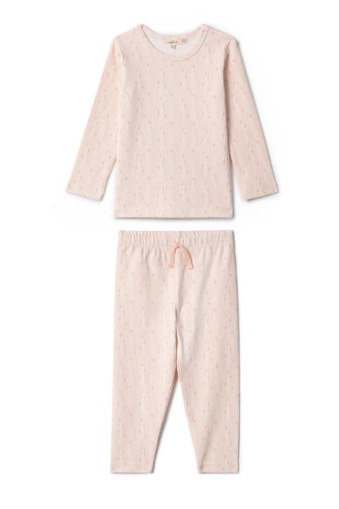 Girl Line Print Two Piece Long Sleeve Top and Pants Set (Toddler, Little Kid & Big Kid)
