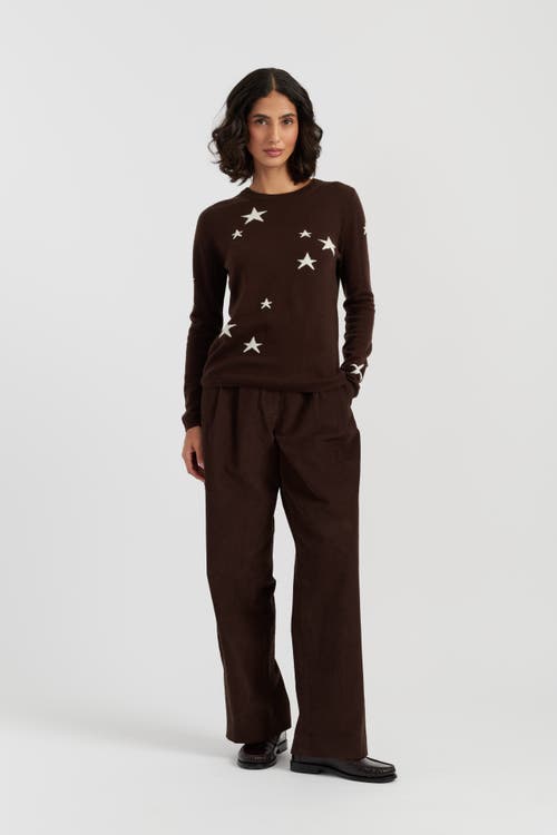 Chinti & Parker Wool Cashmere Star Sweater In Chocolate
