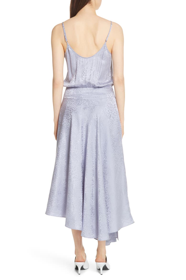 Willa Asymmetrical Silk Jacquard Dress, Alternate, color, LAVENDER