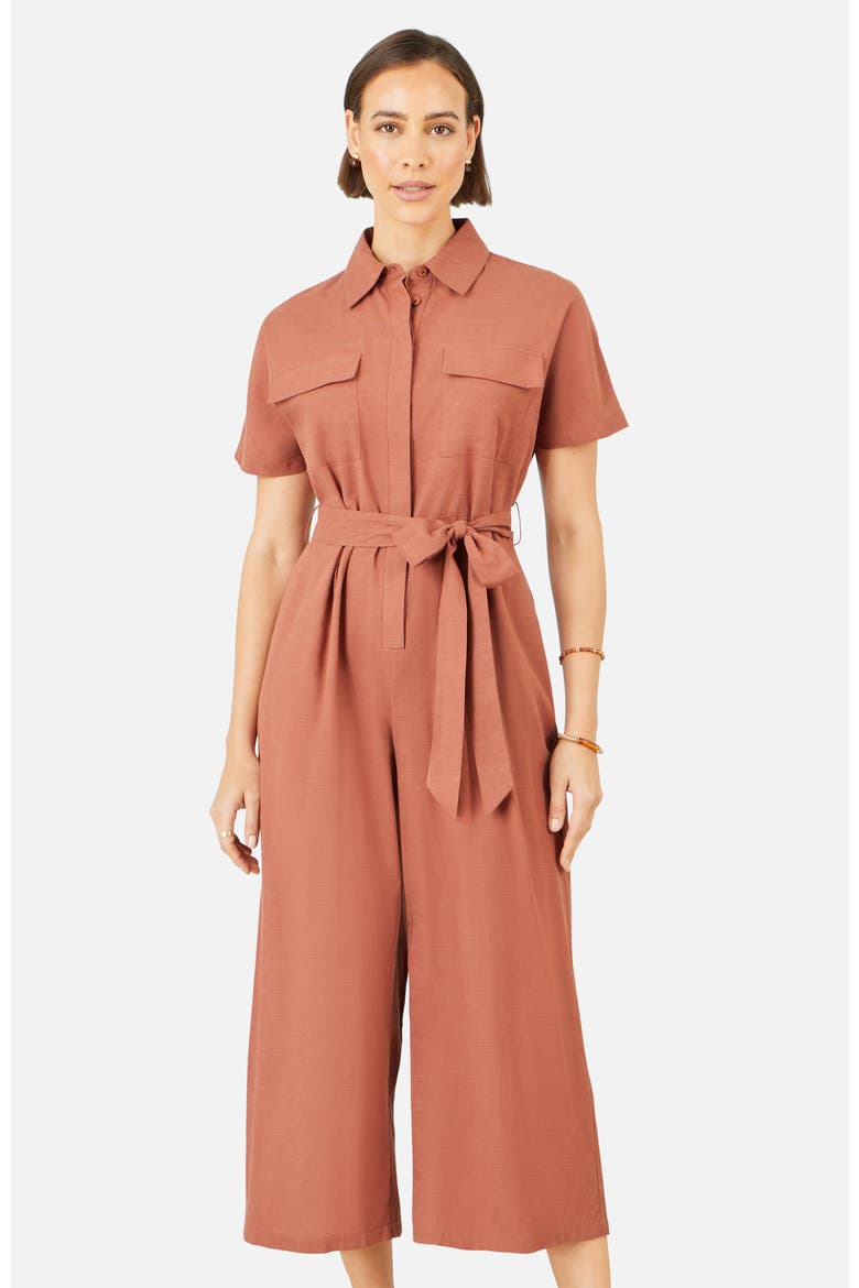 Utility Relaxed Fit Jumpsuit, Alternate, color, Brown