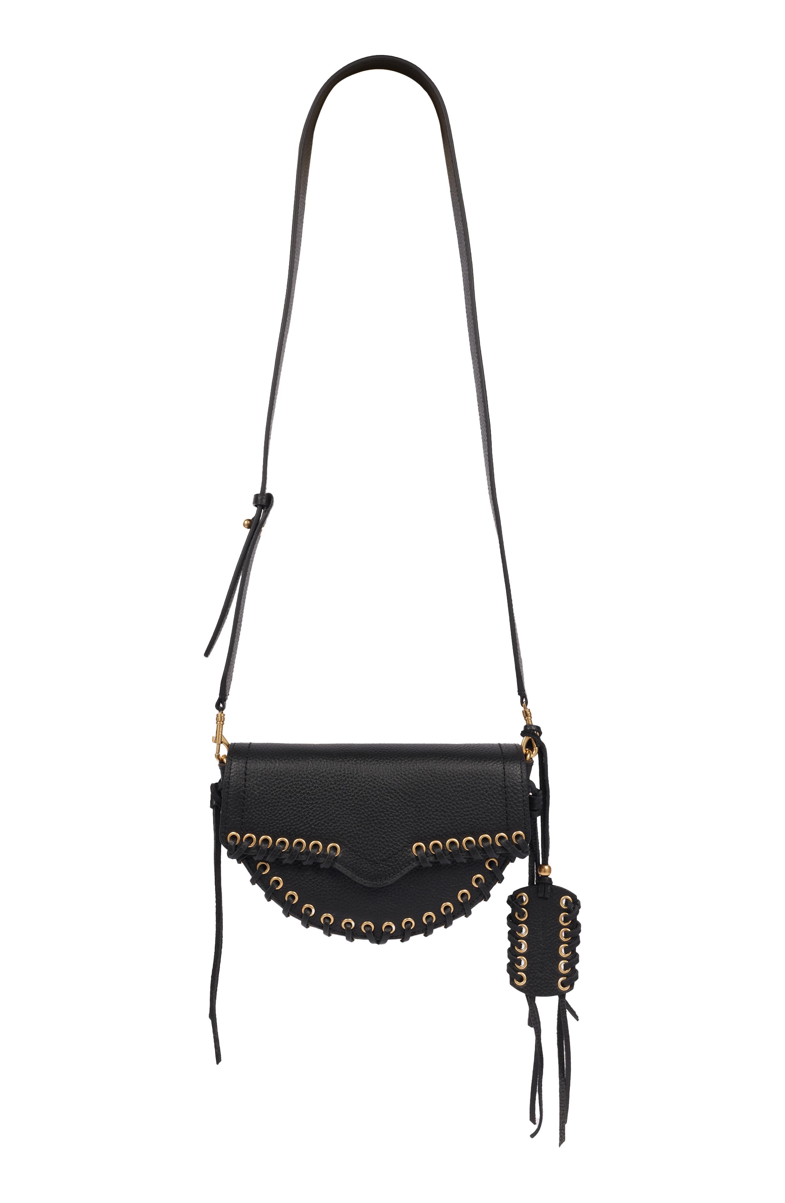 Mason Leather Crossbody Bag, Main, color, BLACK