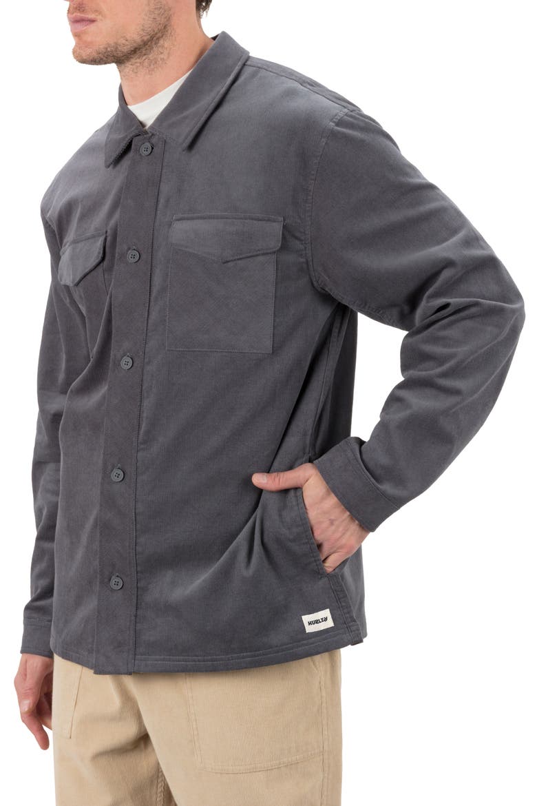Lido Corduroy Overshirt, Alternate, color, ION GREY