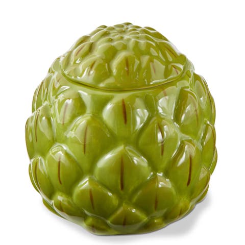 Artichoke Lidded Trinket Box Green Earthenware Everyday
