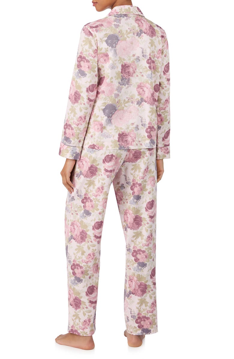 Lauren Ralph Lauren Print Cotton Blend Pajamas, Alternate, color, Pink Floral