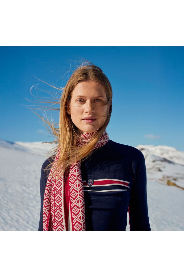 Kvitegga Scarf, Alternate, color, Raspberry/Offwhite