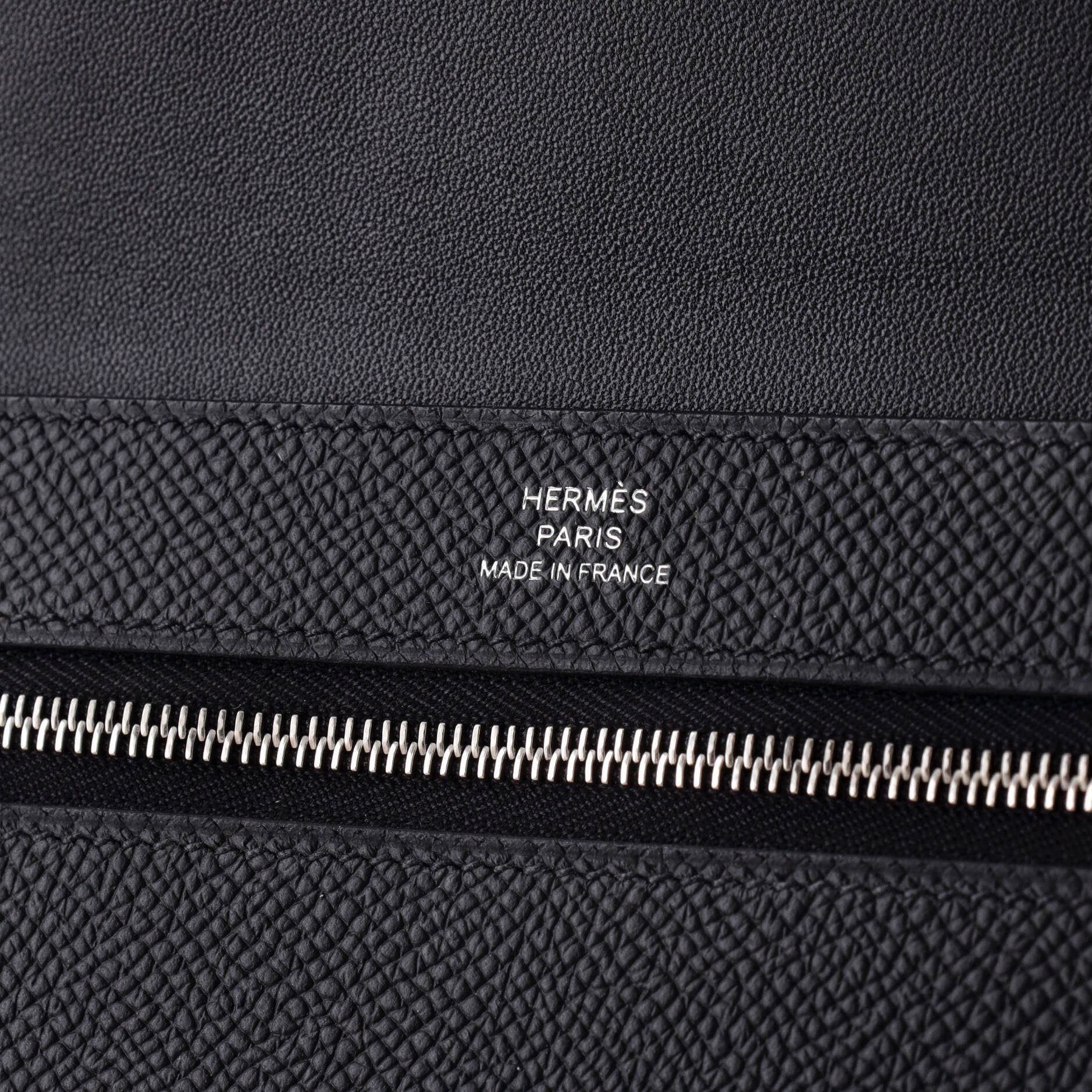 Pre-Owned Hermes New H Passant Wallet Leather Long, Alternate, color, Noir