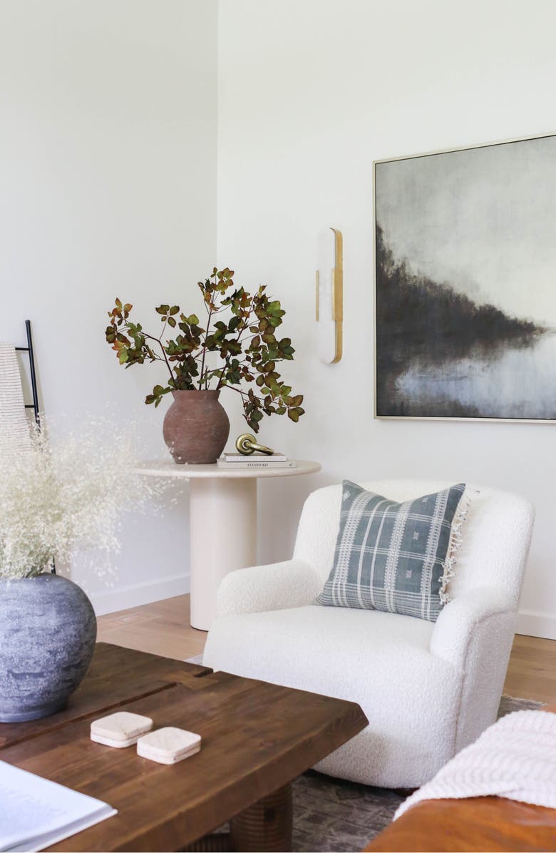 Linen & James Brea Dusty Blue Indian Wool Pillow Cover, Alternate, color, Dusty Blue