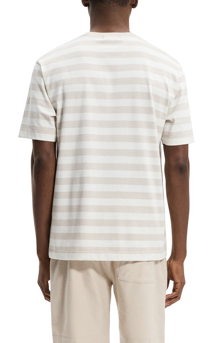 Theory Relaxed Stripe Pima Cotton T-Shirt, Alternate, color, Silver Cloud/Winter