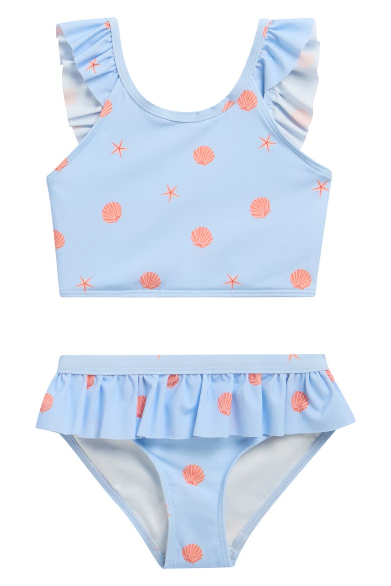 Kids' Ruffle Two-Piece Swimsuit, Main, color, LIGHT BLUE