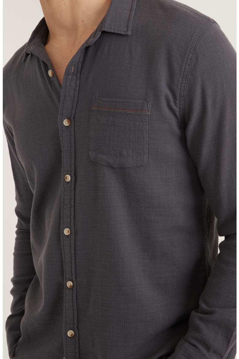 Selvage Stretch Button-Up Shirt, Alternate, color, INDIA INK