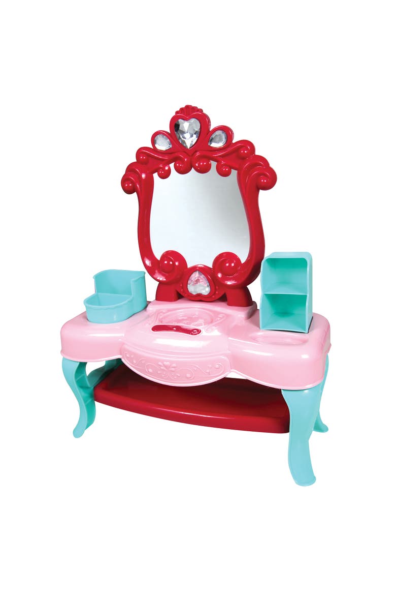 Makeup Table Set with 8 Inch Toddler Doll, Brush, Mirror & Hair Accessories, Alternate, color, Multicolored