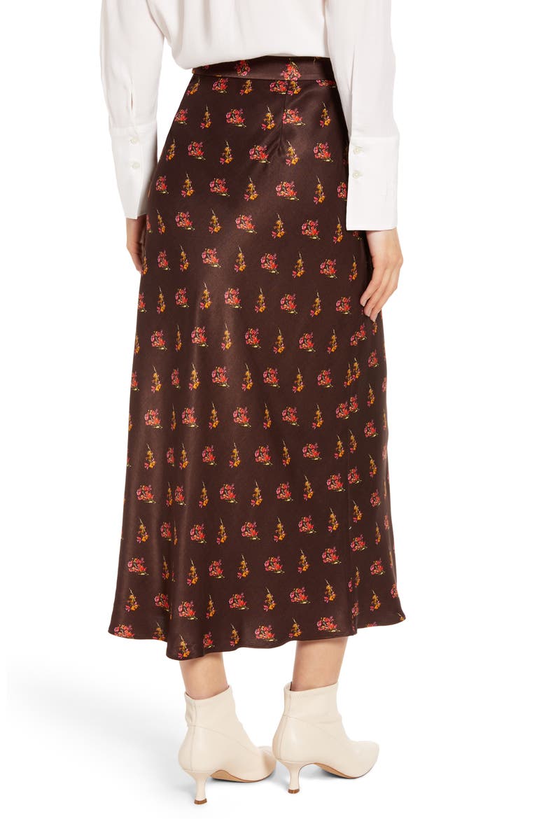 Midi Slip Skirt (Nordstrom Exclusive), Alternate, color, BROWN GANACHE PAINTED BUNDLE.
