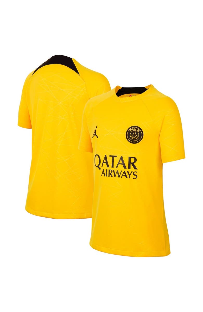 Jordan Brand Youth Jordan Brand Yellow Paris Saint-Germain Pre-Match Top, Main, color, 