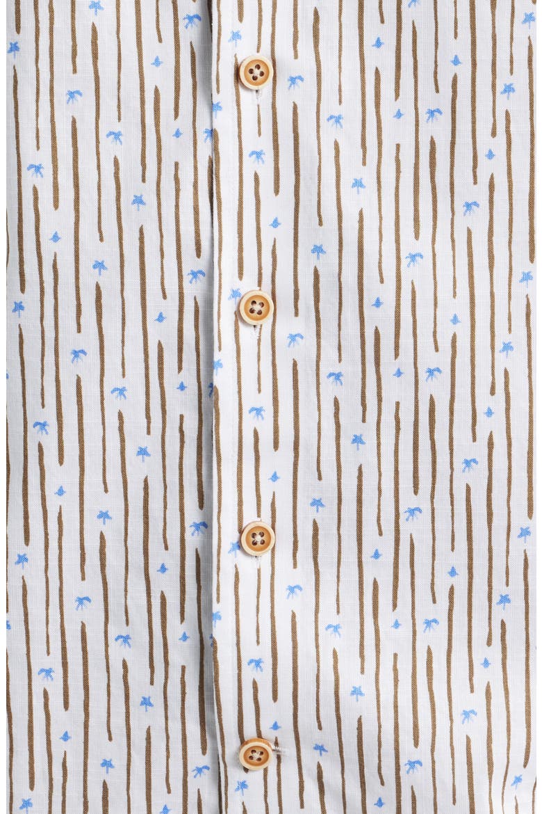 Pendola Stripe Short Sleeve Button-Up Shirt, Alternate, color, WHITE