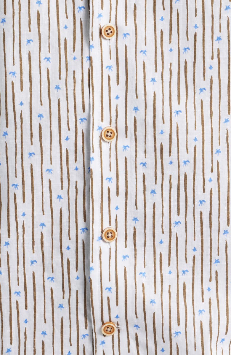 johnnie-O Pendola Stripe Short Sleeve Button-Up Shirt, Alternate, color, White