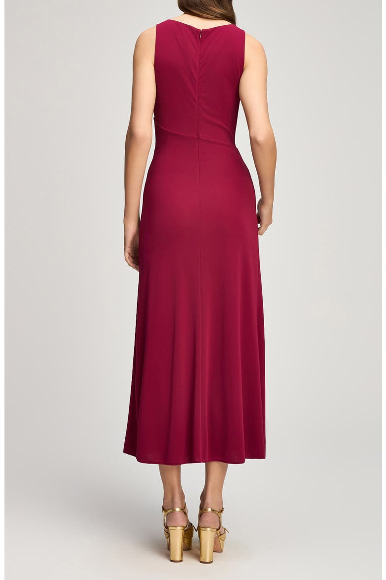 Eliro Ruched Bateau Neck Midi Dress, Alternate, color, BEET RED