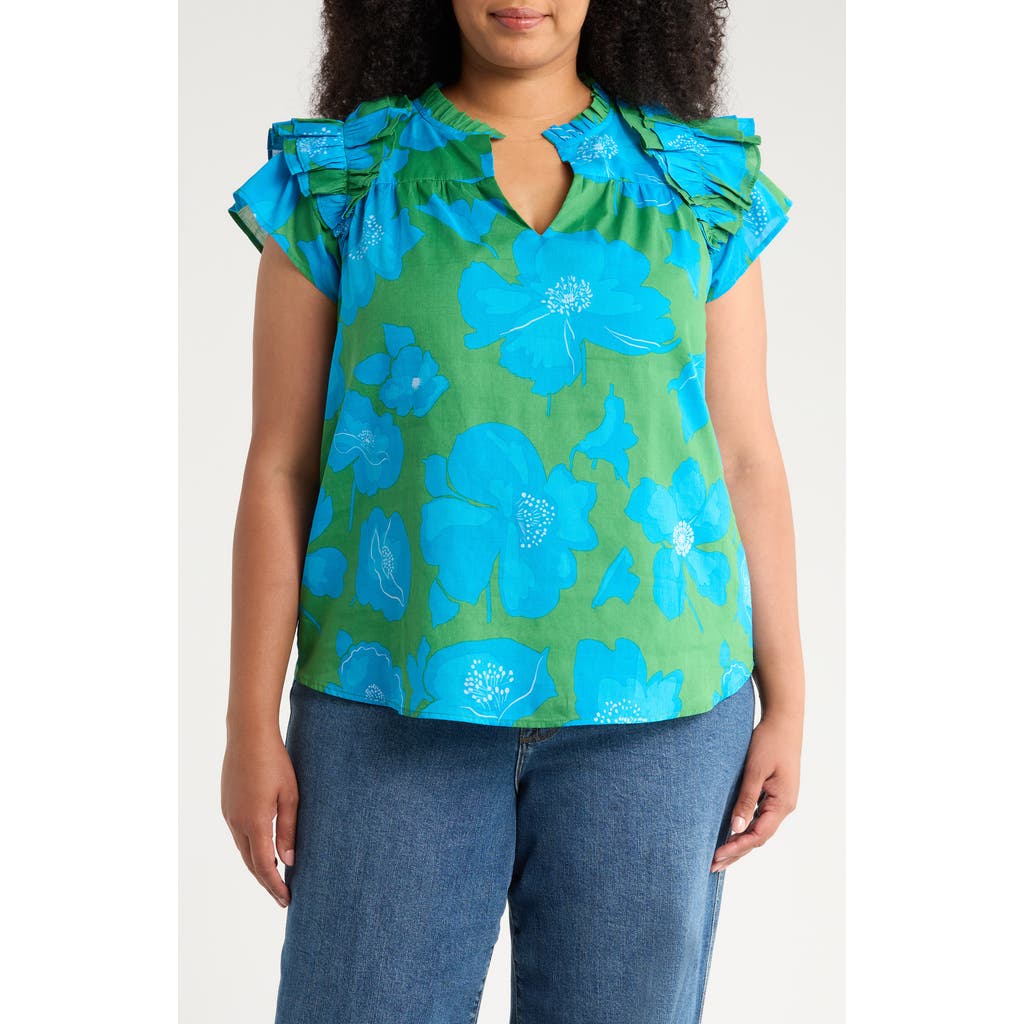 Sugarlips Rori Ramona Ruffle Top In Blue