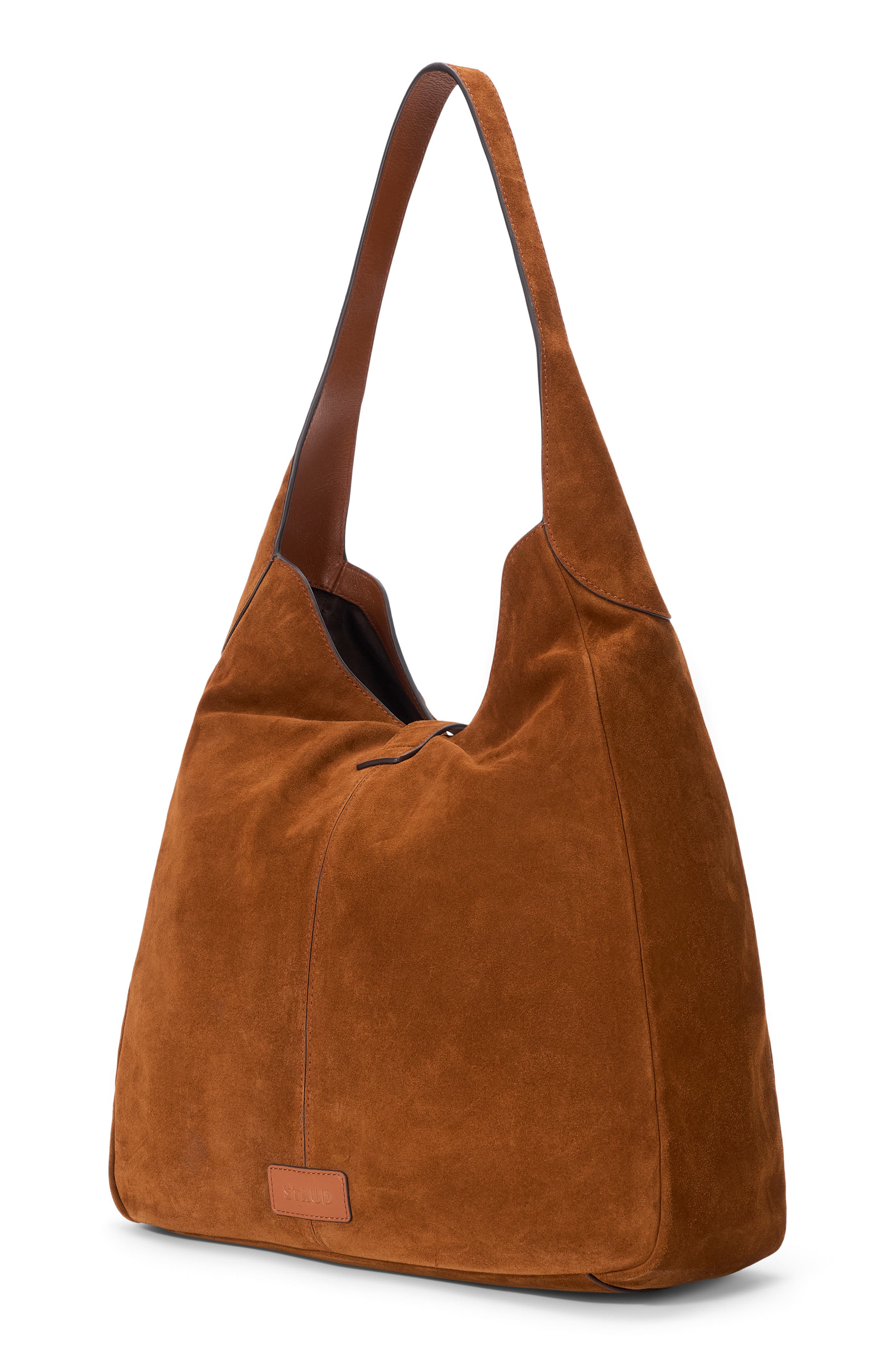 STAUD Maya Suede Hobo Bag, Alternate, color, Tabac
