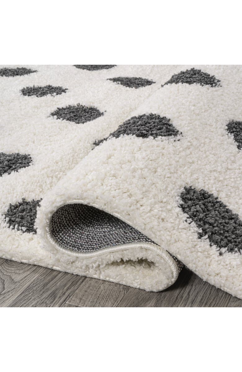 JONATHAN Y Pere Modern Charcoal Dot Shag Area Rug, Alternate, color, White/Gray